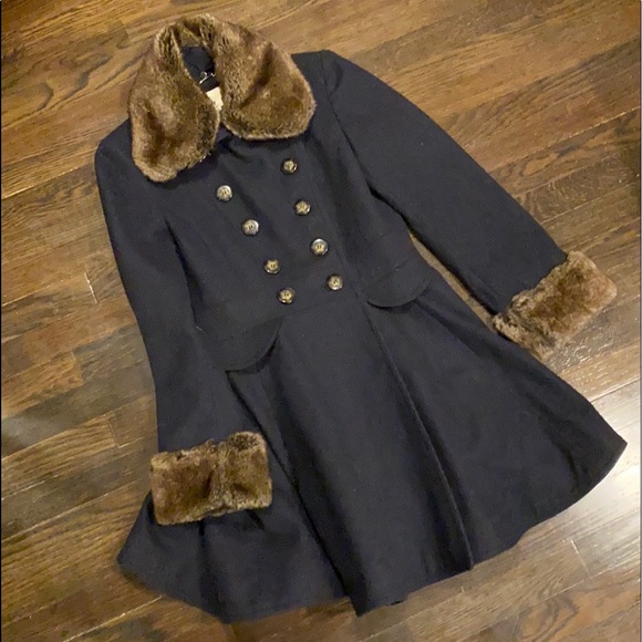 Chinese Laundry Jackets & Blazers - Navy Peplum Coat